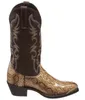 Boots Retro Men Women Golden Head Snake Skin Selas Faux Couro Inverno Sapatos Bordados Cowboy Western Footwear Big Size9976943