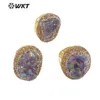 WT-R433 WKT Aura Amethyst Rhinestone Party Luxurious Ring Party Gold-Plate Classic Rings Accessory Special 240403