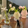 Glas svamp bordslampa liten vas blomma arrangör matbord topp växt potten ornament blomma vas vintage heminredning vas