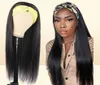 Allove 30inch Straight Full Machine Made Wig None Lace Wigs Curly Loose Deep Water Body Human Hair Wigs with Headbands for Black W4368726