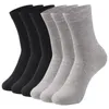 Meias masculinas 6 pares vestido de algodão de alta qualidade outono e inverno resistente ao suor Anti-odor bezerro preto cinza branco