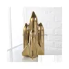 Objets décoratifs Figurines Figurines Cerming Cerramic Rocket Ornaments Modern Home Desktop Astronaute Spacecraft Figurine Art Crafts DH5AP