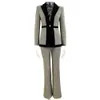 Costumes de femmes Blazers Star Style Sequin Small Checker Color Block Pantal