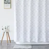 Aimjerry White et gris baignoire de salle de bain rideau de douche en tissu de salle de bain avec 12 crochets 71wx71h étanche de haute qualité et mildiou 041 L227D