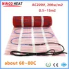 Minco Isı 200W/M2 Elektrikli Sıcak Mat 0.5 ~ 15m2 Beton/Ahşap/Seramik Karolar Zemin Isıtma Sistemleri