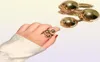Aomu 2020 Exageration Gold Color Ball Anelli aperti Open Simple Design Anelli di dito irregolari geometrici per donne Gioielli per feste Q079545581