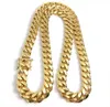 Gold Miami Cuban Link Chain Necklace Men Hip Hop Stainless Steel Jewelry Necklaces6959199