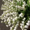 Decorative Flowers 6Pcs Artificial Lily Of The Valley Plastic Flower Romantic White Country Wedding Bridal Bouquets Home Decor Fake