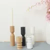 Candle Holders Wooden Holder With Decor European Simple Candlestick Geometric Japanese Wedding Incense