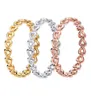 Banda de corações de ouro amarelo Ring Ring Womens 925 Presente de casamento de prata esterlina Conjunto original para anéis de ouro rosa4122245