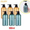 موزع الصابون السائل Oloey 500ml زجاجة مجموعة الحمام قابلة لإعادة تعبئة شامبو دش غسول ضغوط حاوية فارغة