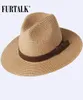 Cappello estivo per donne uomini Panama Straw Beach Hats Fedora UV Sun Protezione Capchapeau Femme T2007154255106