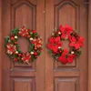 Decorative Flowers Indoor Outdoor Wreath Festive Flower Christmas Indoor/outdoor Garland Decoration For Front Door Window Wall Holiday Gift