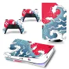 Autocollants GameGenixx PS5 Disc standard Skin Sticker Waves Decal Decal Amovable Cover pour la console PS5 et 2 contrôleurs