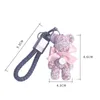 Anneaux clés 2022 Luxury Creative Bear Crystal Diamond Keychain Fashion Punk Animal Bear Keyring For Woman Car Sac Pendentif Pendard Clé Clés Gift 240412