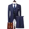 Abiti da uomo blazer blazer pantaloni gilet da 3 pezzi set / maschile banchetto business britannico in stile britannico slim cola di fascia a quadri personalizzati