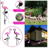 New Solar Ip55 Waterproof LED Pink Flamingo Stake Light Landscape Ground Lamp For Outdoor Pathway Garden Decor