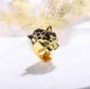 Leopard Panther Ring Frauen Männer Unisex Anillos Hombre Femme Bague Cocktail Tier Emaille Party Goth Gold Plated Christmas6474112