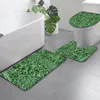 Tappetini da bagno foglie verdi tappetino set pianta foglia estetica naturale paesaggio decorazione bagno anti -slip tappeto tappeto per bagno copertura