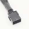 2024 20cm Braided Y-Splitter GPU Adapter Cable PCIe 8 Pin Female To Dual 2X8 Pin(6+2) Male PCI Express Power Adapter Extension Cable for