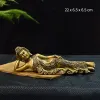 Statue de Bouddha d'or Buda sculptures résine intérieur Fengsui figurines India Thailand Bouddhisme Home Decor Art Crafts for Interior