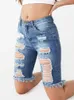 Women's Jeans Shorts High Waist Ripped Drape Stretch Tights Slim Female Sexy Women Ladies Denim