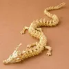 Antique 3D Dragon Statue Ornament Moveable Body Joints Hall Decoration Advanced Decoration Zodiac Animal Brass Crafts Collection 240407