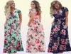 2019 Floral Print Boho Beach sukienki Kobiety długa sukienka maxi sukienki damskie sukienki z krótkim rękawem imprezę kobiet sukienkę Casual Vesti4329571