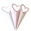 Gift Wrap 1Pc Heart Shape Bouquet Packaging Box Single Flower Wapping With Handle Wedding Florist Packing Supplies