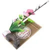 Plaques Sashimi Petits ornements Sushi Décoration Fleur pour assiette Fleurs artificielles Plantes de bois Plantes