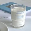 Vinglas Korean Blue Letter Glass Cup kaffesaft Dricka mjölk dubbel vägg muggar is