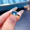 Cluster Rings Natural London Blue Topaz For Women Silver 925 Jewelry Luxury Gem Stones 18k Gold Plated Free Shiping Items