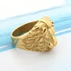 Europese en Amerikaanse Golden Lion Head Ring Steel Fashion Personality Roestvrije sieraden Factory Direct Free240412