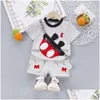 Vêtements ensembles de vêtements d'été Baby Suit Children Fashion Boys Girls Cartoon T-shirt Shorts 2PCS / Set Toddler Casual Kids Tracksuit Dr Dh4ee