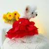 Köpek giyim taşınabilir evcil hayvan kıyafeti güzel işçilik giysi kol elbisesi fantezi düğün için yay dekorasyonu ile moda