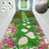 Alfombra de pastor de pasillo tridimensional 3D Alfombra de pastor de hierba se puede personalizar alfombra de escalera de carretera pastoral pavimentada
