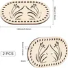 2pcs panier en bois naturel bas panier de crochet solide Base de bois pour bricolage de panier de tissage artisanat fabriquant une décoration de maison