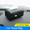 Tajian Car Topsue Boîte Universal Storage Sac Revue Sunvisor Silaire arrière Back Hanging Le cuir tissu tissu coque en papier Organisateur