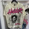 Hellstar Designer T-Shirts Creative Earth Ghost Yüz Kulaklıkları ön ve arka anime baskılı çift iplik saf pamuklu kısa kollu 9458
