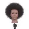 100% Human Hair Mannequin Cabeça Cabeça Manikin Head Afro Treinamento Doll