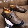Casual Shoes Men's Leather With Anti-Skid Retro Design And Lightweight Comfortable Stylish Flat For Work Leisure