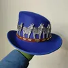 Men Zebra Akcesoria Fedora kapelusz unisex dżentelmen okrągły czapka cosplay derby Bowler British Shape Autumn Magic 240401