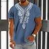 Sweats à capuche masculine T-shirt pour hommes rétro Imprimé ethnique décontracté à manches à manches rondes de coues de rue