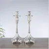 Ljushållare Fashion H36cm Silverpläterad metallstativ bröllop centerpieces Lykta ljusstakhållare för hemdokument ZT176