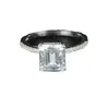 Original 925 Sterling Silver Engagement Wedding Rings for Women Luxury Emerald Cut 4CT Simulated Diamond Platinum Jewelry Storlek 516645201