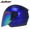 Motorradhelme Jiekai Helm Open Face Moto Racing Vintage mit Dual Lens Capacete Para Motocicleta Cascos