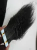 Saç uzantılarında kinky düz bant insan saçı Remy Sakinsiz 10 Quot26quot Kaba Yaki Bant İnsan Saç Uzatmalarında 42871545