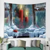 Tapestries Customizable Christmas Tree Snowman Decoration Printed Pattern Tapestry Home Living Room Bedroom Wall
