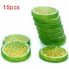 Dekorative Blüten Kränze 15 künstliche Fruchtscheiben Orange Lime Requisite zeigen lebensechte Dekor jeweils 5 cm Durchmesser299j