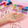 1 set di perle a disco di argilla a fiori rotondi piatti Hamsa a mano collegamenti in lega incrociati per i gioielli che producono bracciale per collana fai -da -te